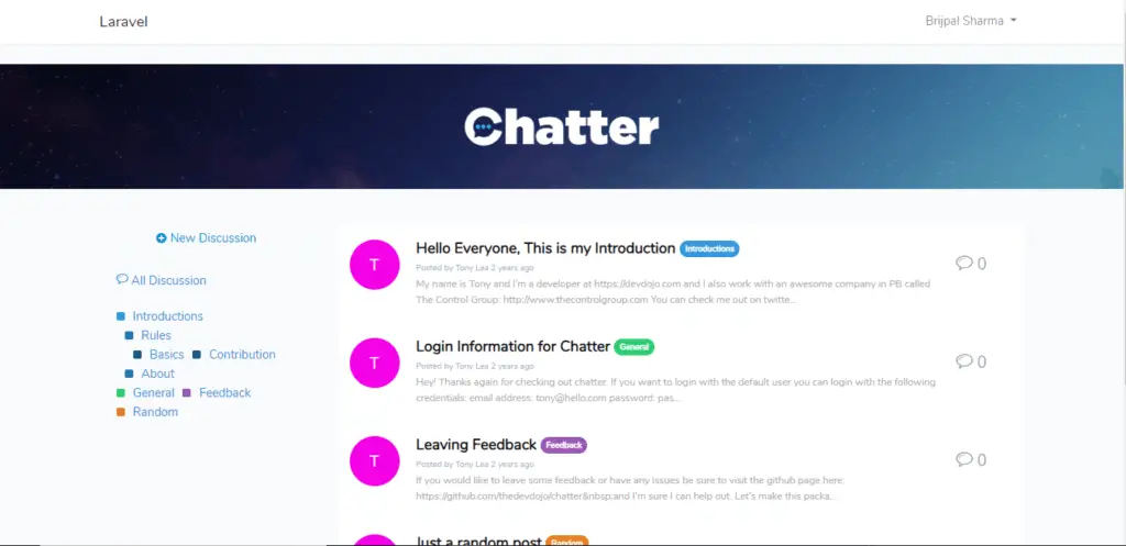 Create a Forum in Laravel 5.8 Using Chatter
