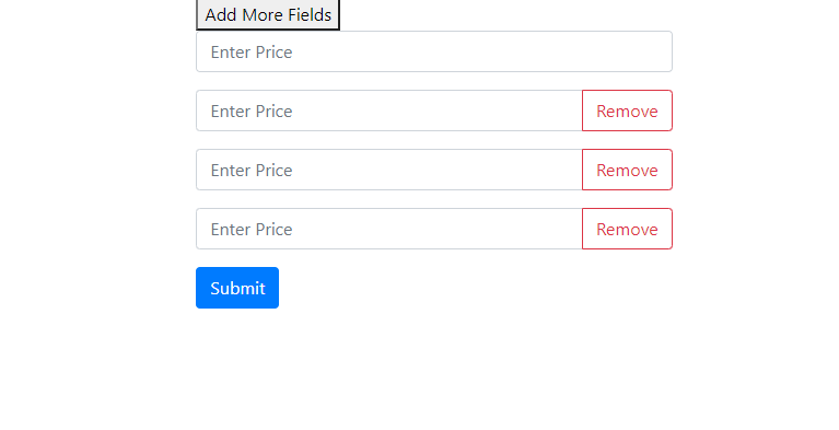 add and remove input fields in javascript