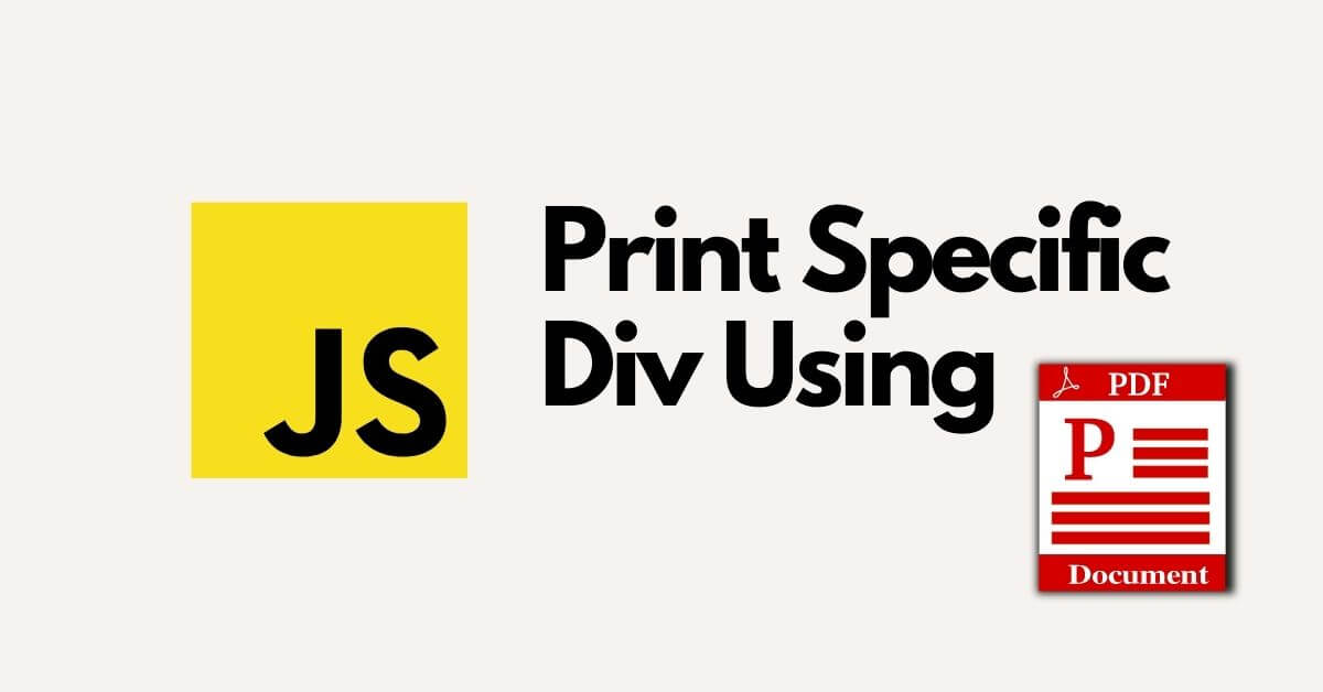 Print Specific Div Using